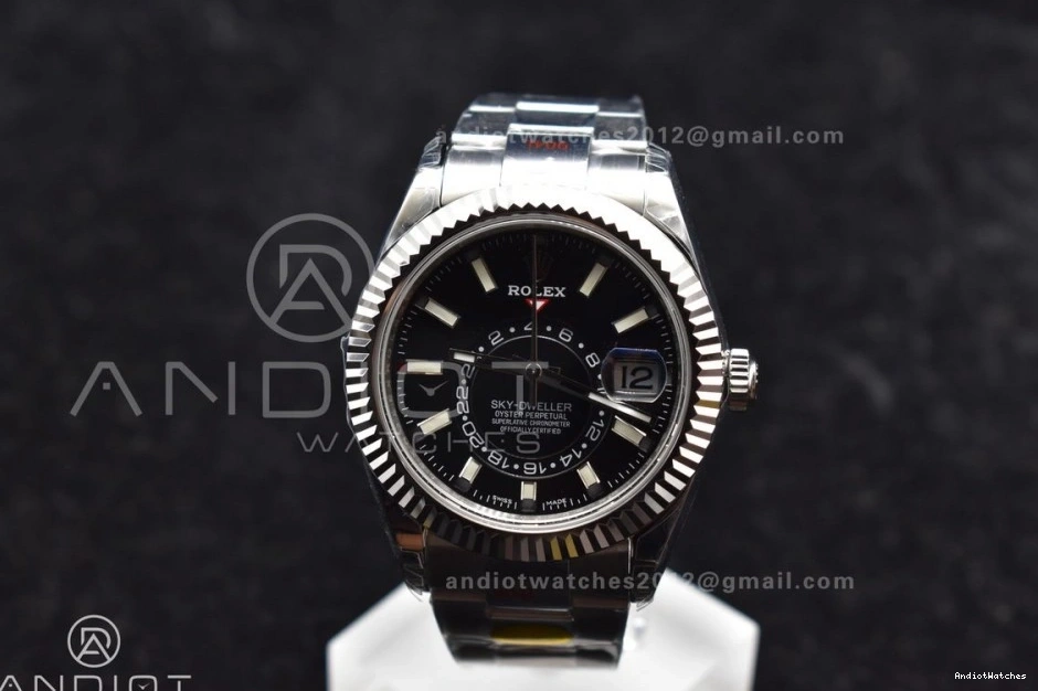 Noob Oyster SS Black Skydweller A23J Premium Best Dial 1105 on SS Bracelet Edition 0419